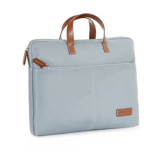 Image of Giordano Unisex 15 Inch Laptop Sleeve PU Bag for Professionals | Premium Leatherette | Water-Resistant & Padded Slim-Fit with Trolley Strap for Men & Women