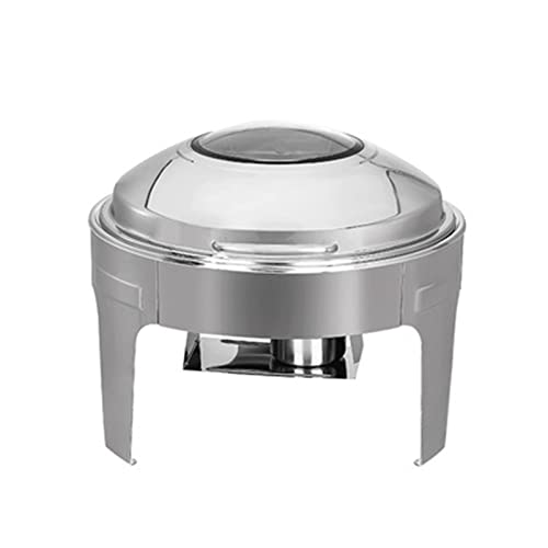 ZDAMN Speisewärmer Chafing Teller Runder Oberbündel Edelstahl Buffetwärmer 6L for Alle Ereignisse für Küche (Farbe… – Bild 3