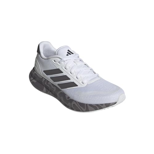 adidas Women's Run Falcon 5 Sneaker, White/Grey Strata/Black, 52