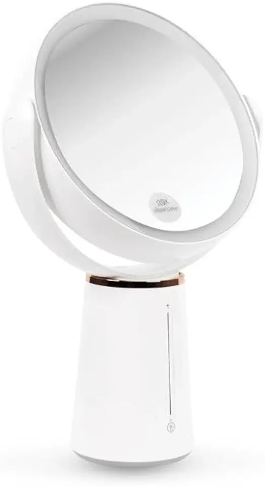 Espelho de Aumento 10X com Led Duplo, Branco, Klass Vough