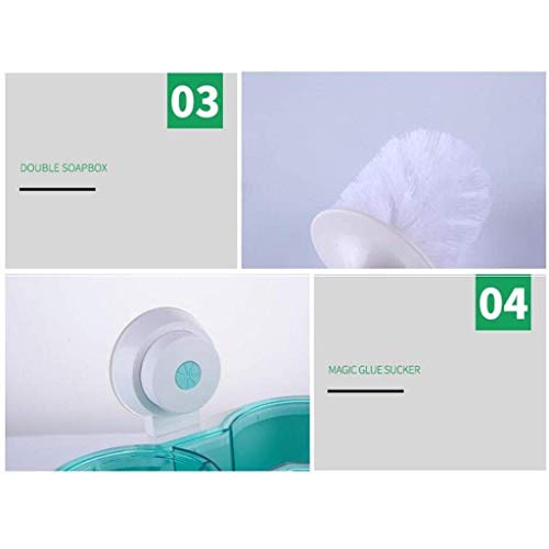 Lidon Toilet Brush With Holder Wall-Mounted Toilet Brush And Bracket Bathroom Toilet Brush Plastic Suction Cup Type Multi-Function Suit White #TOP5