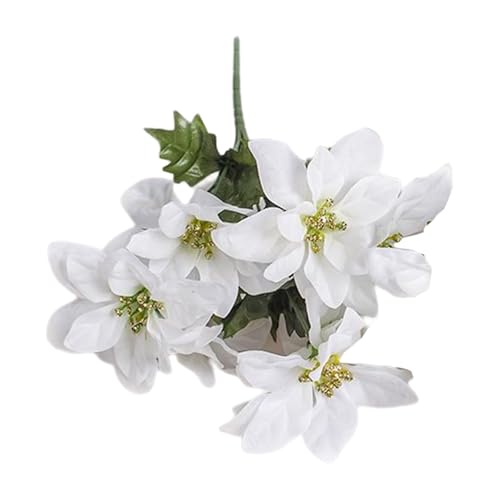Seiden-Weihnachtsstern-Blumen,6 Köpfe, Künstliche Weihnachtssterne,...