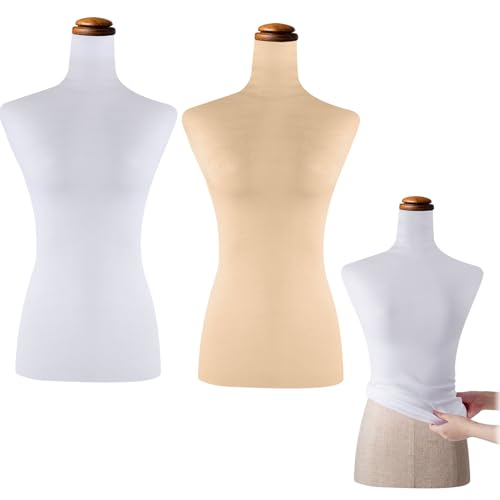 Peryiter 2 fundas de tela de maniquí, suave, elástica, para la parte superior del cuerpo, para venta al por menor, boutique, tienda, modelo, exhibición, estilo