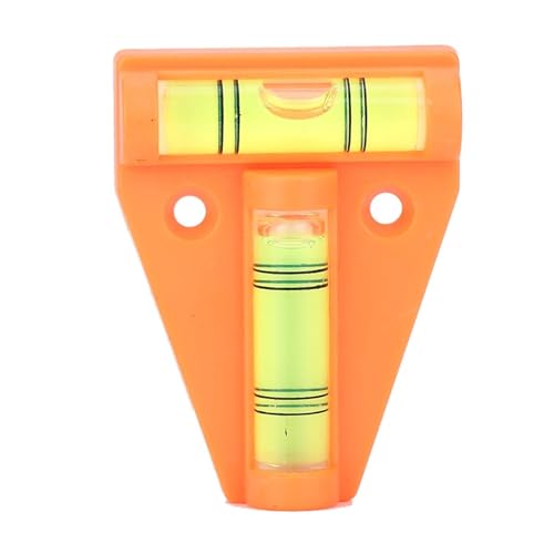 Small Level Bubble T shape Level Bubble Measurement Instrument Bubble with Installation Hole Measuring Tool(Orange)