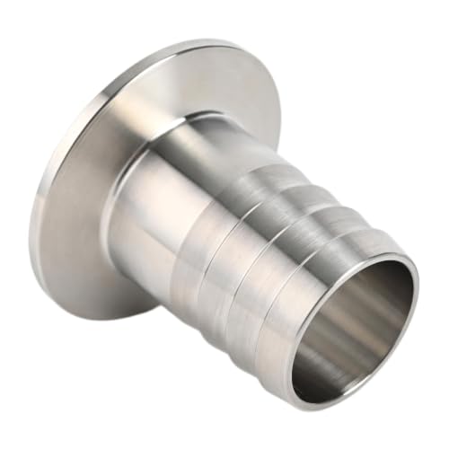 Image of QiiMii KF40 Flange to 32mm Hose Barb Adapter, 304 Stainless Steel Vacuum Fitting for Rubber Hose Connection