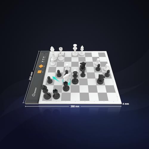 Image of CHESSNUT Go Ultimate Portable Travel Electronic Chessboard with Full Piece Recognition and Strong Magnetic Adhesion - Perfect Desk or Travel Size (Grey)