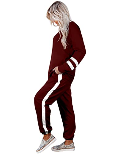 Image of Aloodor Sweatsuit for Women 2 Piece Outfits for Womens Crewneck Sweatshirts Pullover