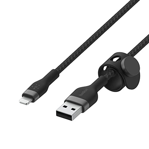 Belkin BoostCharge Pro Flex Braided USB Type A to Lightning Cable (1M/3.3FT), MFi Certified Charging Cable for iPhone 14, 13, 12, 11, Pro, Max, Mini, SE, iPad - Black by Belkin - Image 4