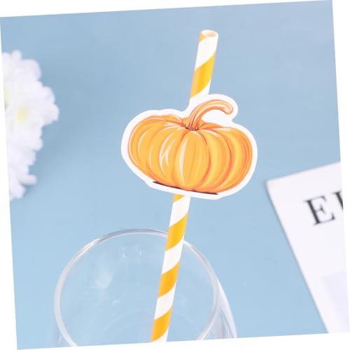 Pitillos de papel para Halloween 40 piezas naranja miniatura 4