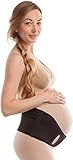 GABRIALLA MS-96i Breathable Cotton Lined Maternity Belt | Back Support |Belly Band for Running & Exercising | Abdominal Pain | Lower Back Pain| Postpartum Recovery, Black, Medium