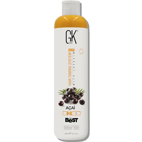 GK HAIR Global Keratin The Best ACAI (10.1 Fl Oz/300ml) Brazilian Professional Smoothing Keratin Hair Treatment for Dry Damage Frizzy and All Type of Hairs