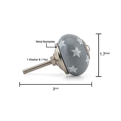 Craft Trade Grey Door Cabinet Knobs for Dresser Drawer Vintage Closet Ceramic Knob Pull Handles Cupboard Wardrobe Knobs for Kitchen Furniture Home Décor - Image 4