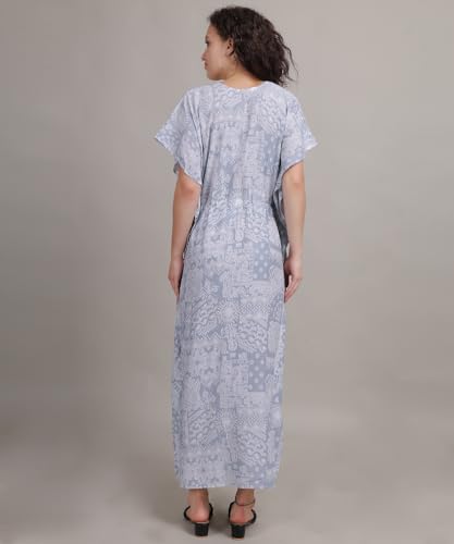 Image of Fabme Women's Printed Kaftan Nursing and Maternity Nighty
