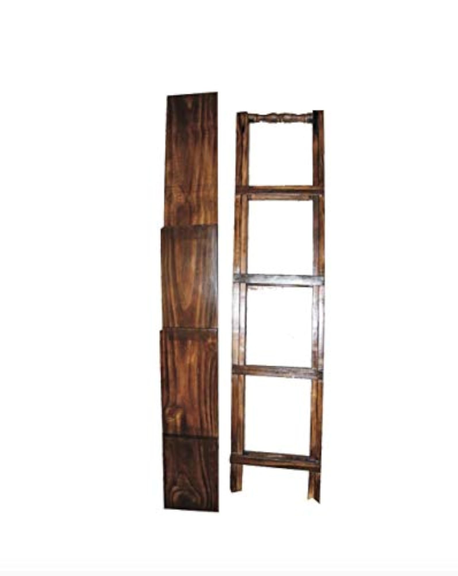 Pine Wood Ladder Shelf Bookshelf Planter Stand for Home Decor