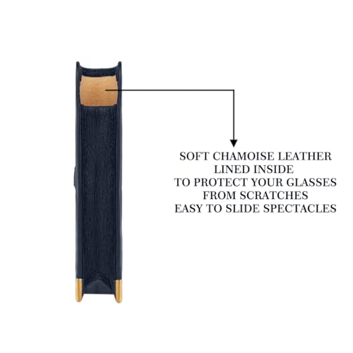 Image of Adamis Full Grain Genuine Leather Spectacles Soft Shell Case for Men and Women