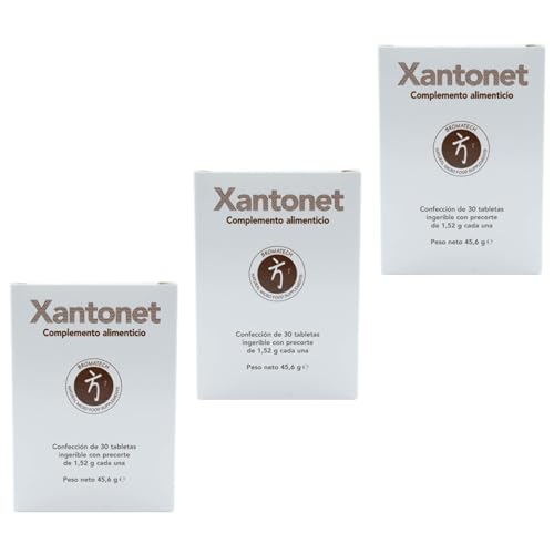 Bromatech Xantonet - Pack Ahorro 3 x 30 Comprimidos Prebióticos - Con Inulina, Fibra de Avena y Malvavisco - Para el Tránsito Intestinal