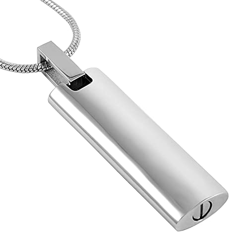 Bijoux en acier inoxydable commémoratif rectangle urne de cendres et collier - 2