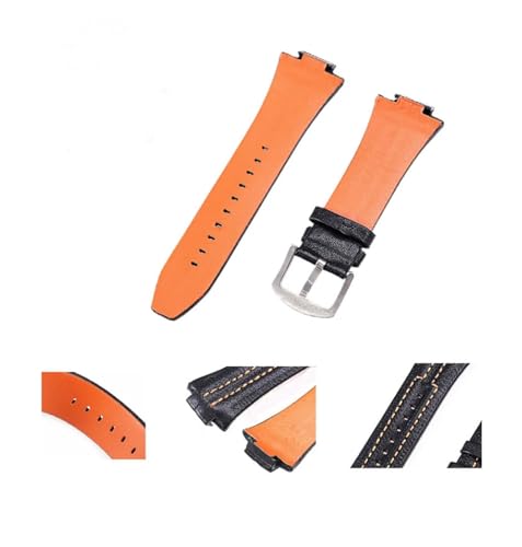 Correa de reloj de cuero genuino premium con terminal convexo 27mm 5