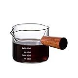 1 Pack Espresso Measuring Cup, 75ML Double Spouts Espresso Shot Glass, Triple Pitcher Milk Cup With...