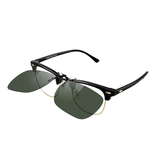 Image of MERRY'S Polarized Clip on Sunglasses Flip Up Metal Clip Attachments for Prescription Glasses