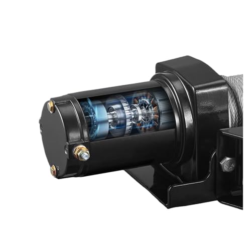 Winche eléctrico 2000lbs con cable de acero y mando cableado miniatura 3