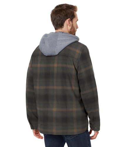 Image of Levi's mens Plaid Sherpa Lined Hooded Shirt Jacket (Regular & Big & Tall Sizes)