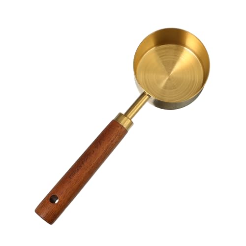 JEWEDECO ステンレス製木製ハンドル量勺 カップ計量スプーン キッチン ベーキング用 正確測定 多機能調理器具