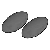 Uonlytech 2 piezas Plato de Pizarra Redondo Multifunción para Restaurante y Hogar Bandeja Resistente para Servir Steak Sushi y Pizza Fácil de Limpiar y Reutilizable