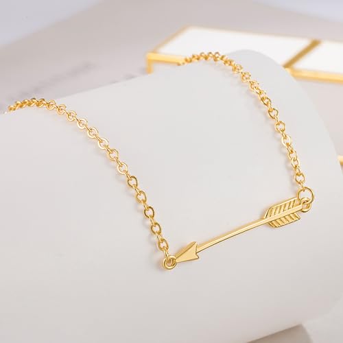 Chic 925 Sterling Silver Cupid's Arrow Pendant Necklace Women Dainty Arrow Initial Choker Silver/Gold Fine Jewelry Gift For Her4