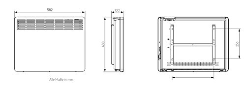 AEG Wandkonvektor WKL 1505 für ca. 15 m², 1500 W, 5-30 °C, wandhängend, LC-Display, Wochentimer, Metall, Ökodesign 2018, 236534 – Bild 6