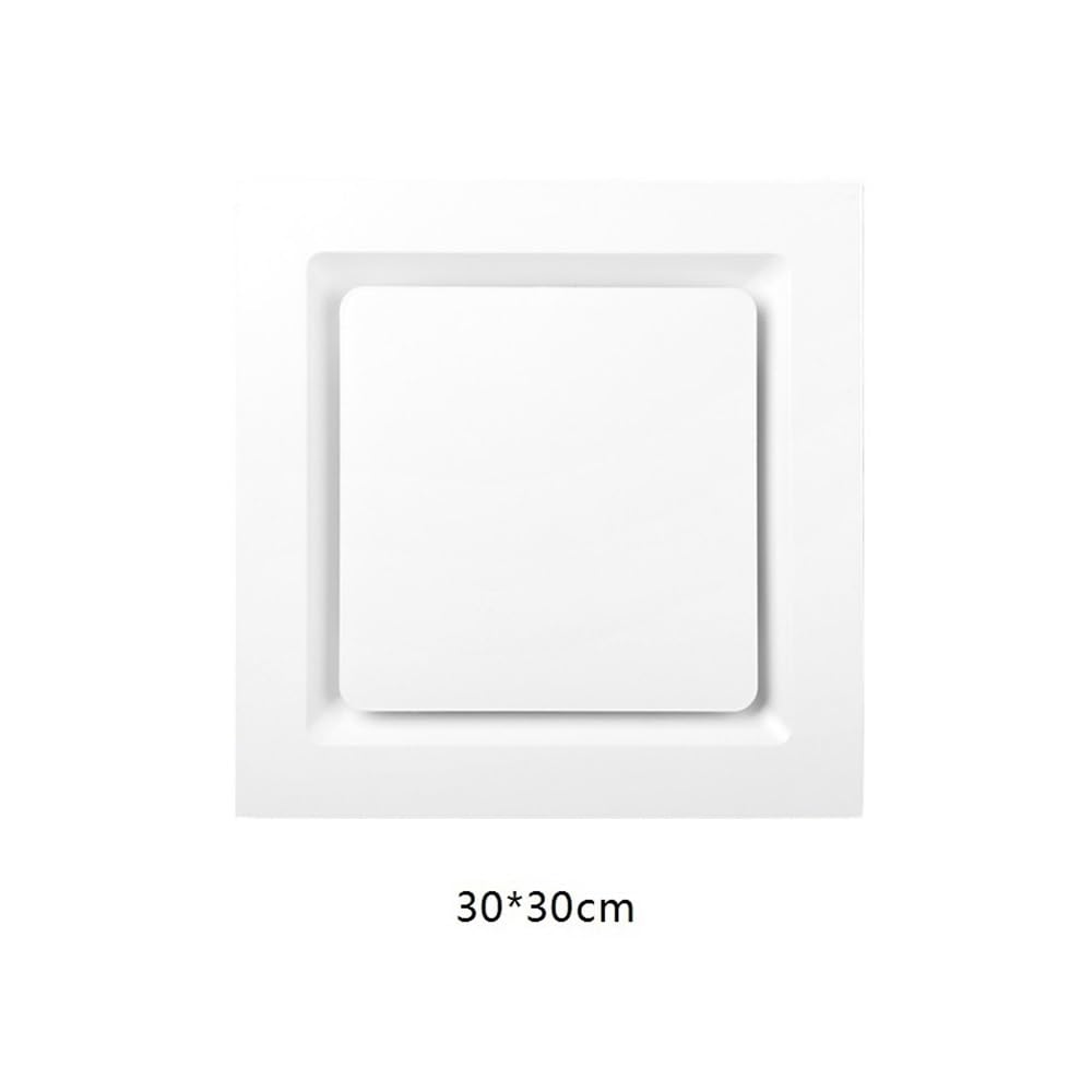 Aspiratore da bagno silenzioso con luce, Ventilatore di ventilazione ultrasottile silenzioso da soffitto for cucina e bagno, 30x30 cm, scarico integrato , per garage, soffitta e pollaio(Silver)