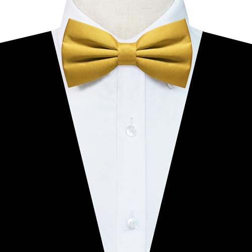 Image of JEMYGINS Solid Color Pre-tied Bow Tie Adjustable Bowtie for Men