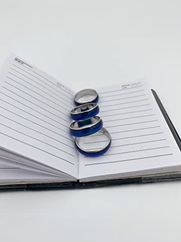 4 Pcs Mood Rings for Men and Women,6mm Color Changing Mood Ring Unisex Emotion Temperature Copper Color Change Ring for Girls Women4