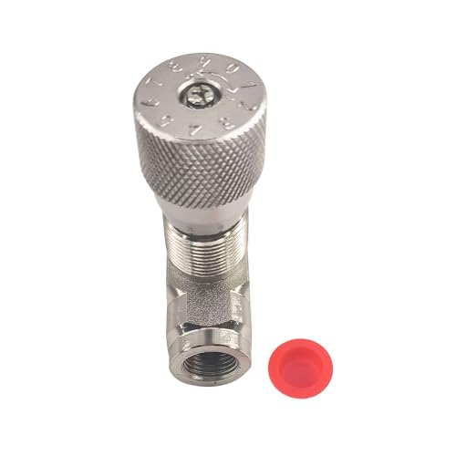 Image of 1 /2 inch NPT Straight Flow Control Needle Valve for Hydraulic System, Heavy-Duty Carbon Steel Pressure Connection Fittings with Adjustable Variable Knob