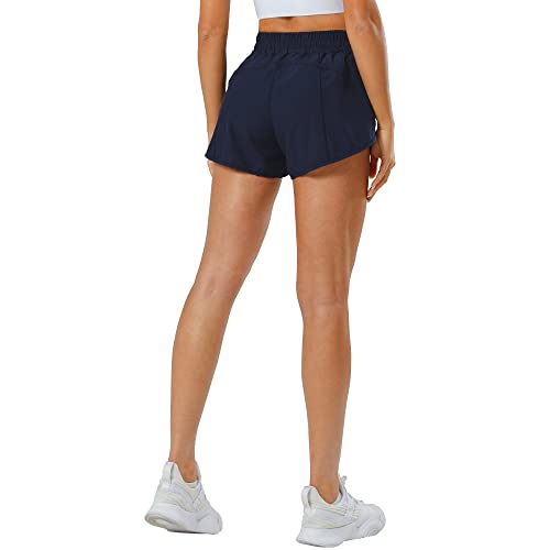 Image of Aurefin Athletic Shorts for Women,Women's Quick Dry Workout Sports Active Running Track Shorts with Elastic and Zip Pockets