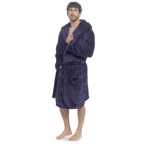 Peignoir de luxe en flanelle polaire haut de gamme pour homme avec capuche douce A2Z