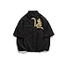 Men Short Sleeve Shirts Chinese Style Retro Summer Thin Shirt Men's Fashion Embroidered Golden Dragon Kungfu Tai Chi Casual Top(White,M 48-55KG)