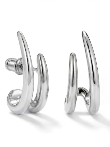 Image of MUMREUES Sliver Earrings for Women Stud Earring 925 Sterling Silver Post Studs Trendy Hypoallergenic Waterproof Dainty Earings Ear Piercings Jewelry Gift for Her