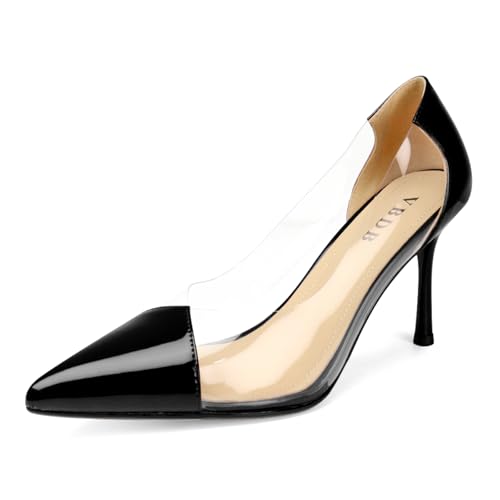 Clear Stiletto Heels for Women Pointed Toe High Heel Closed Pumps Party Wedding Dress Shoes