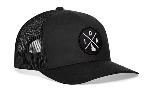 Image of HAKA State City Trucker Hat for Men & Women, Adjustable Baseball Hat, Mesh Snapback, Sturdy Outdoor Black Golf Hat