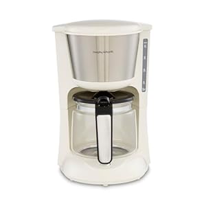 Morphy Richards Equip Filter Coffee Machine, Pour Over Technology, 10 Cup Capacity, Fast Brew, Anti Drip, Easy Clean Reusable Filter, Keep Warm, Aroma Blender, Cream and Stainless Steel,162504