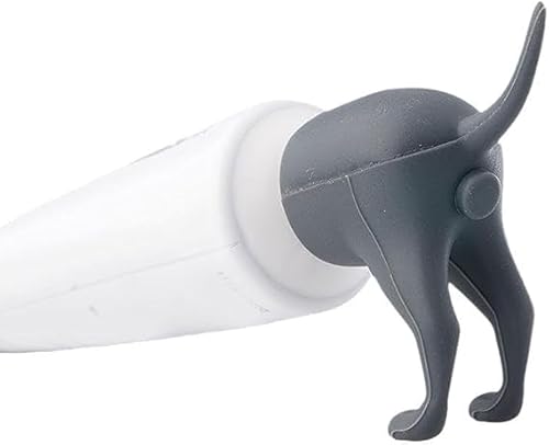 SIHUAN Pooping Dog Butt Toothpaste Topper Funny Toothpaste Dispenser Cap Self Closing Toothpaste Caps Toothpaste Squeezer Toothpaste Covers Bathroom Accessories(Gray)