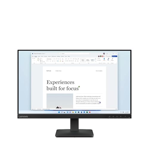 Lenovo L24-41 Monitor 23.8" FHD (1920x1080), IPS, 4ms, 100Hz, Tilt Adjustment, Ports HDMI 2.1 + VGA, HDMI Cable included - Raven Black