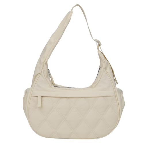 Image of JANKS Small Puffer Crescent Shoulder Bag for Women, Nylon Quilted Puffy Crossbody Purse, Cute Hobo Shoulder Handbags