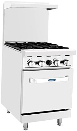 Atosa ATO-4B 24'' Gas Range. (4) Open Burners with One 20'' Wide Oven