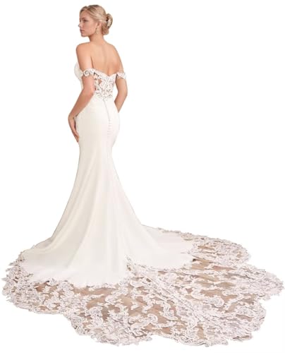 Wedding Dresses for Bride 2025 Lace Boho Mermaid Bridal Gowns for Bride Beach Wedding