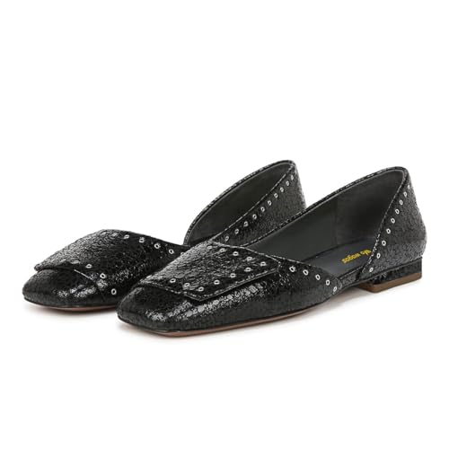 Women Fashion Pump Side Cut Ballet Flats Block Low Heeled Square Toe Slip On Shoes Working Shopping Party Size 4-16 US2