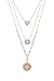 Rose Gold Rose Quartz Essential Oil Diffuser Necklace, Multi-Layer chain 6mm bead; Rose Gold 25mm locket; 9 Colored Diffuser Pads, Velvet Bag (Rose Gold and Rose Quartz)