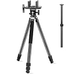 Clamping Tripod Rest Shooting Sticks, Tilting and Rotating Rifle Saddle Mount, Sturdy Aluminum Frame Adjustable Legs Tripod Stand for Hunting, Shooting and Outdoors