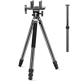 Clamping Tripod Rest Shooting Sticks, Tilting and Rotating Rifle Saddle Mount, Sturdy Aluminum Frame Adjustable Legs Tripod Stand for Hunting, Shooting and Outdoors